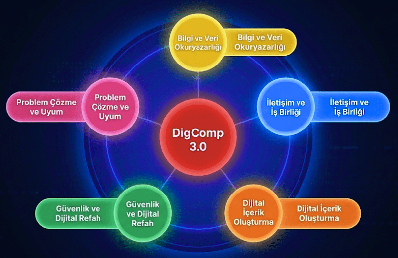 Avrupa Birliği Dİjital Yeterlilik Çerçevesi DigComp 3.0 Temel Alanaları DigComp 3.0 nedir? Dijital Yeterlilik Çerçevesi'nin 5 temel alanı ve 21 yetkinliği
